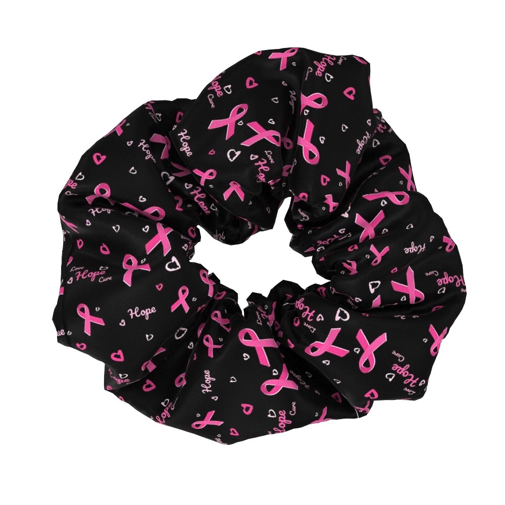 Women's Sweet Pink Ribbon Hair Ties Handmade Irregular Cloth Scrunchies