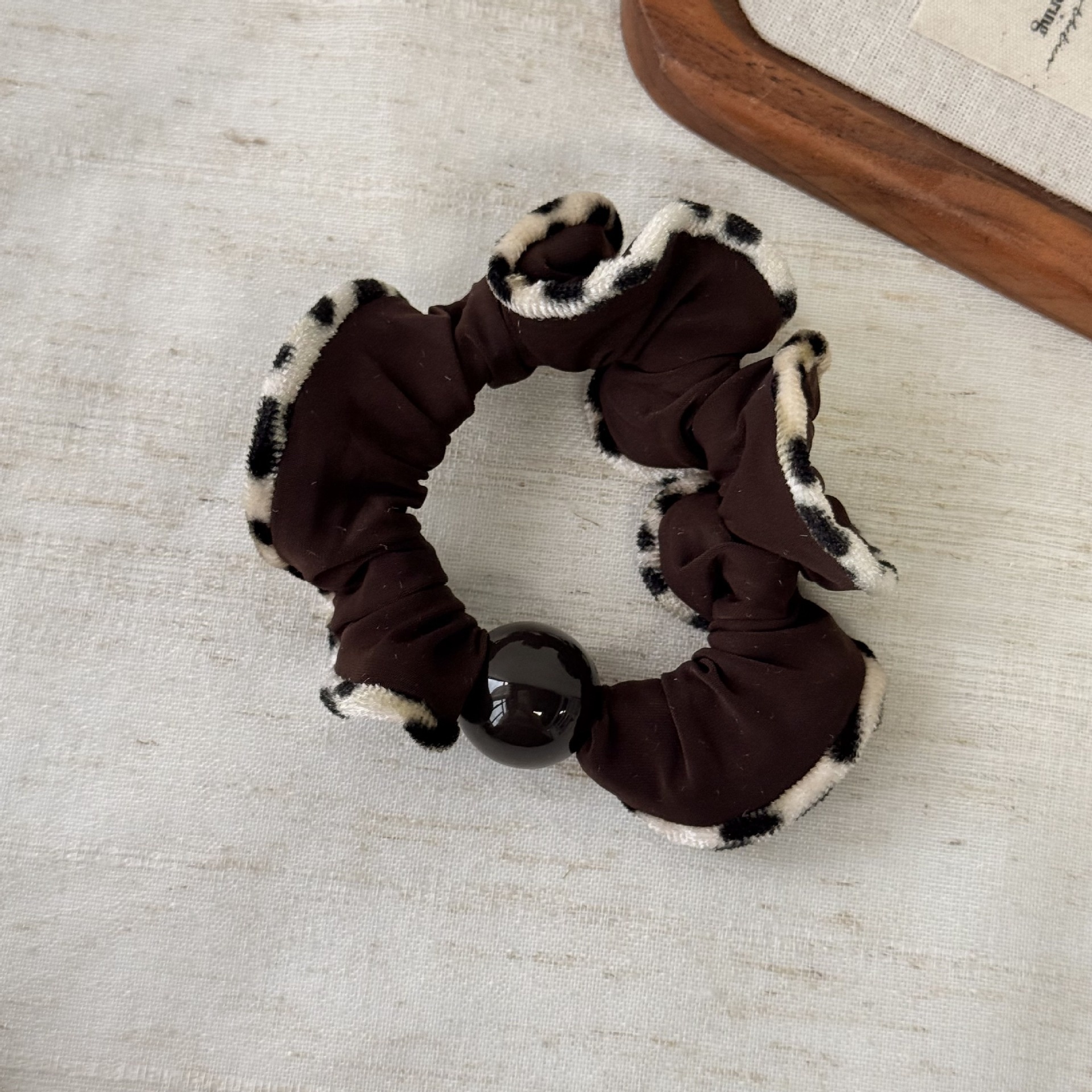 Women's Non-Damaging Pearl Hair Ties High Elasticity Retro Leopard Print