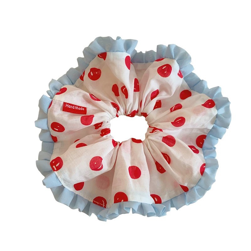 Women's Elegant Large Cloth Scrunchie Banquet Hair Tie Ditsy Floral