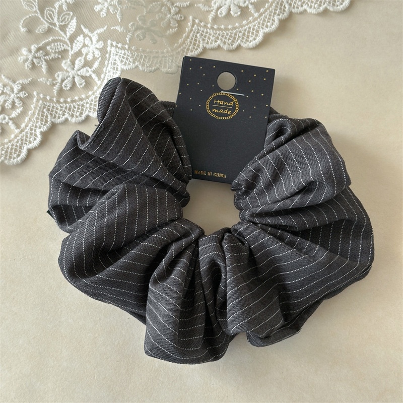 Women's Cloth Lazy Low Bun Maker Hair Tie Autumn Winter Striped