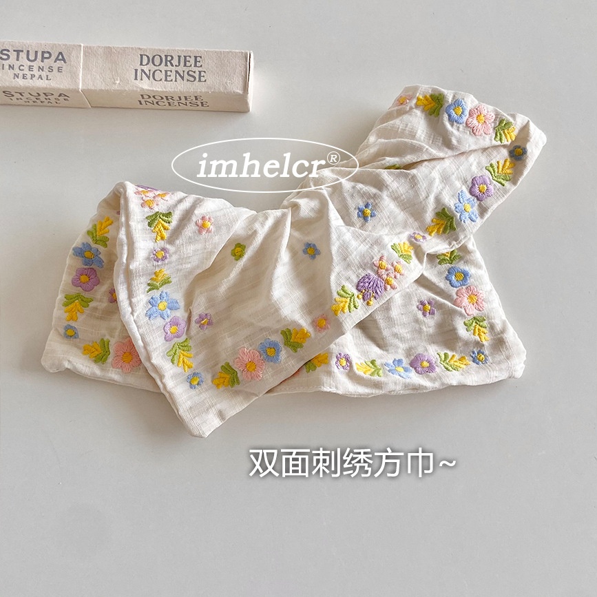 Women's Spring Cloth Hair Tie Sweet Colorful Floral Embroidery