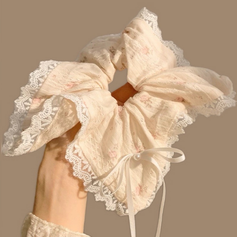 Women's Elegant Large Cloth Scrunchie Banquet Hair Tie Ditsy Floral