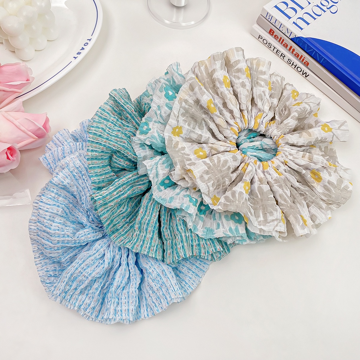 Women's Simple Daily Street Cloth Hair Tie Stripe Flower Pattern