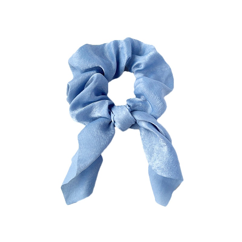 Women's Handmade Rabbit Ear Scrunchie Daily Hair Tie Solid Satin Bow