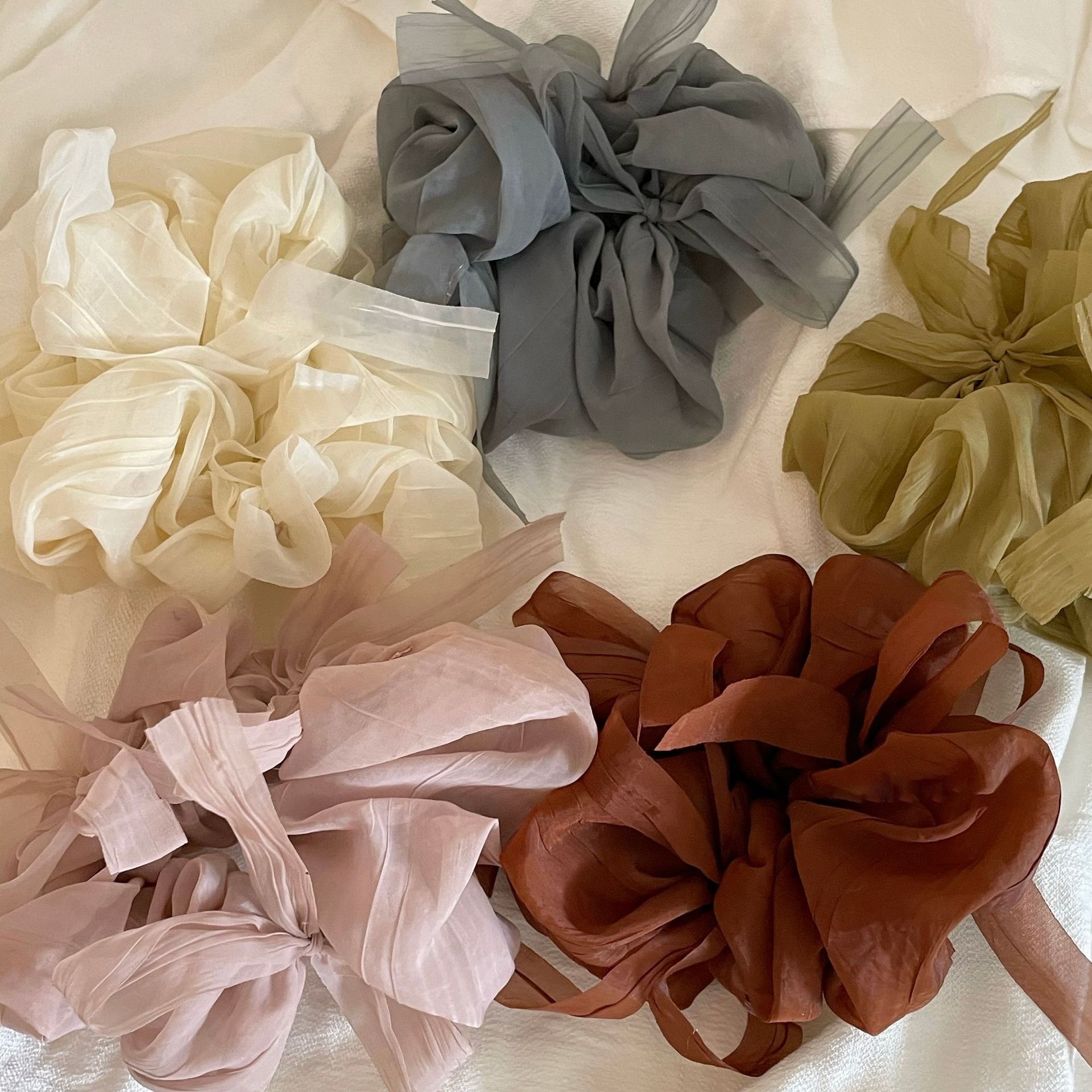 Women's Elegant French Ballet Style Flowy Satin Pleated Big Bow Headband