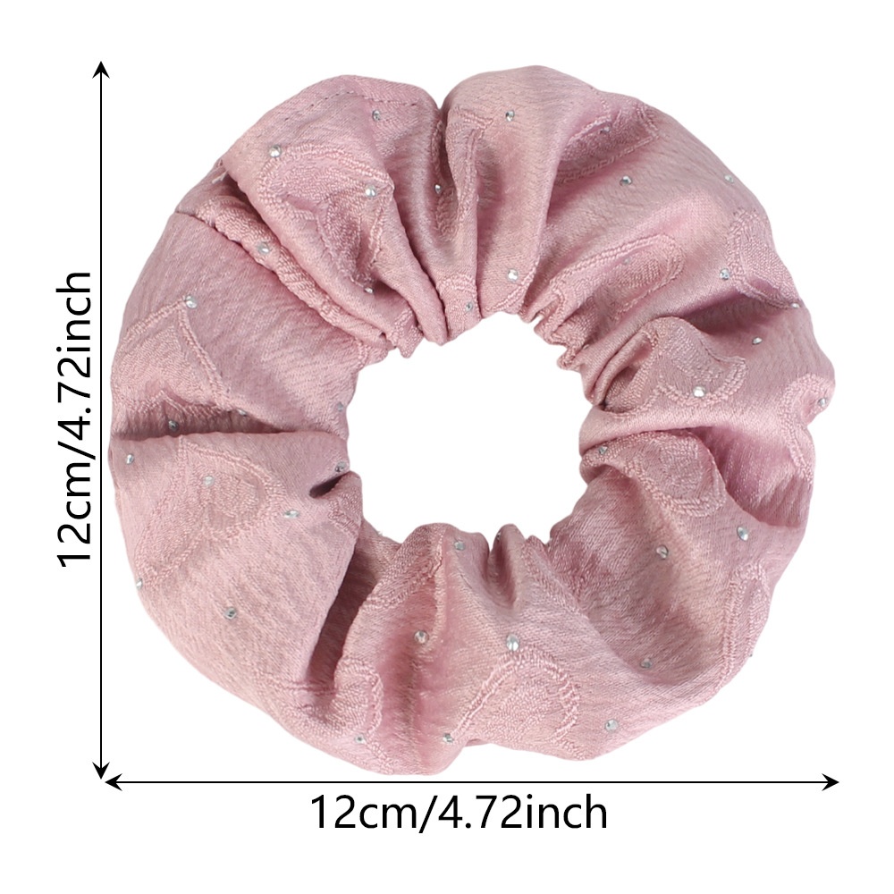 Women's Simple Rhinestone Denim Bubble Braid Hair Tie Spring Light Blue