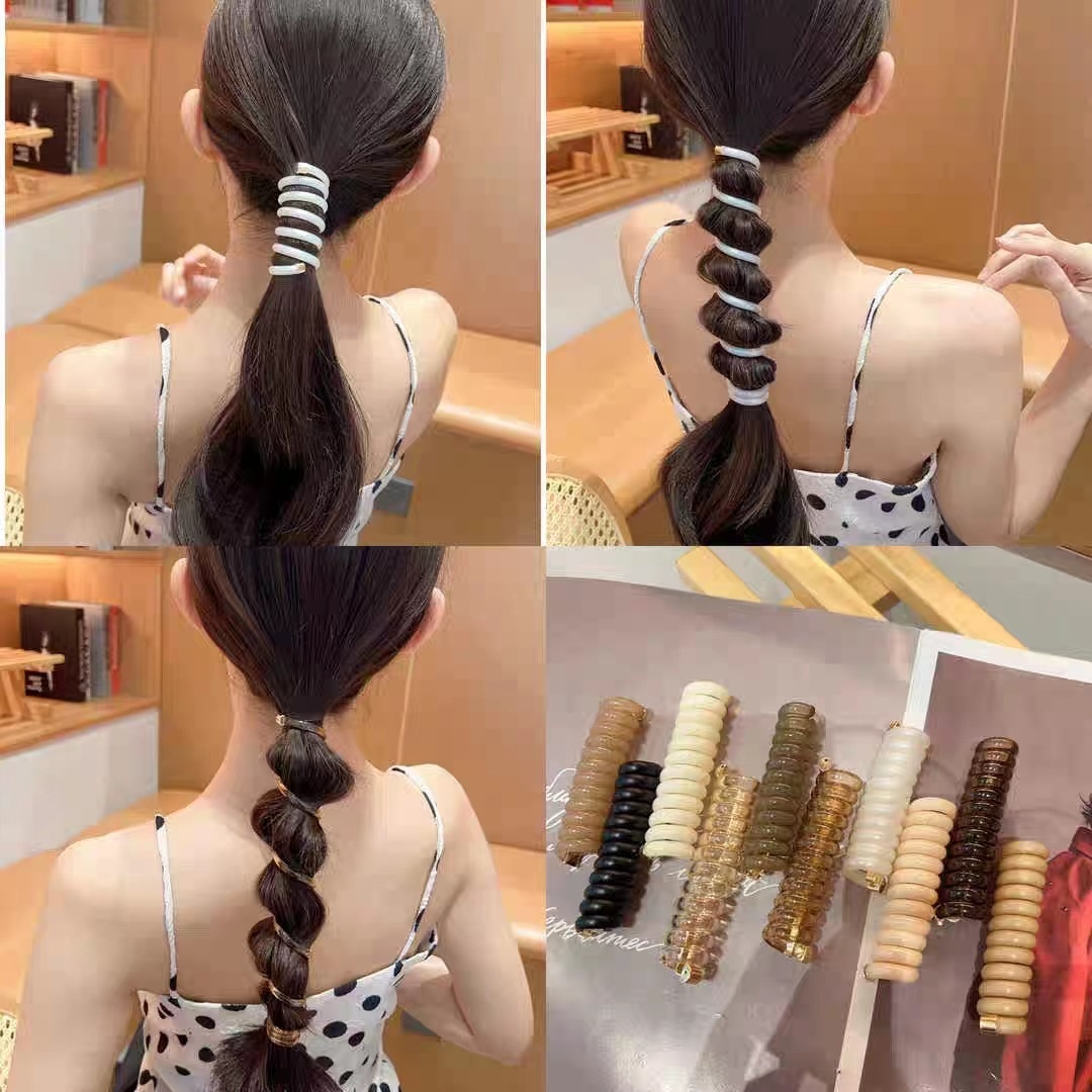 Women's Classic Vacation Plastic Resin Ponytail Hair Tie Solid Color