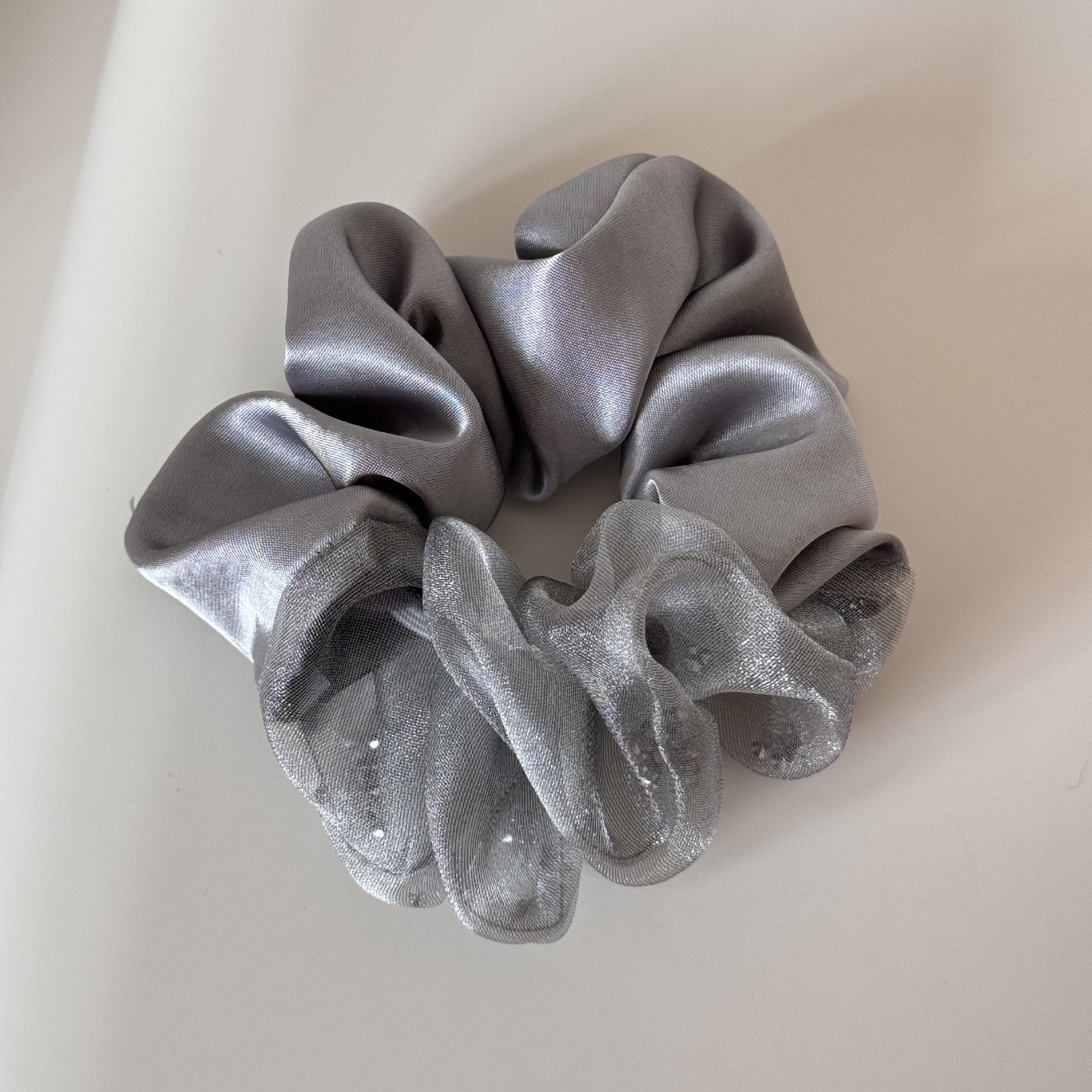 Women's Sweet Satin Rhinestone Spring Hair Tie Accessory Pink Splicing