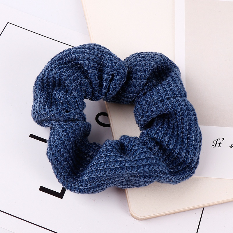 Women's Winter Thick Knitted Braided Hair Scrunchies Solid Color
