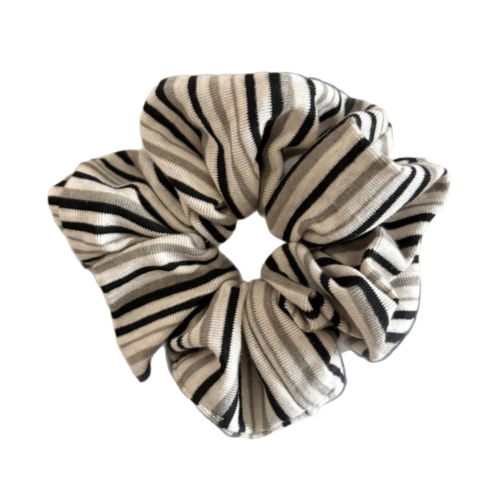 Women's Preppy Striped Knit Hair Tie Color Block Black & White