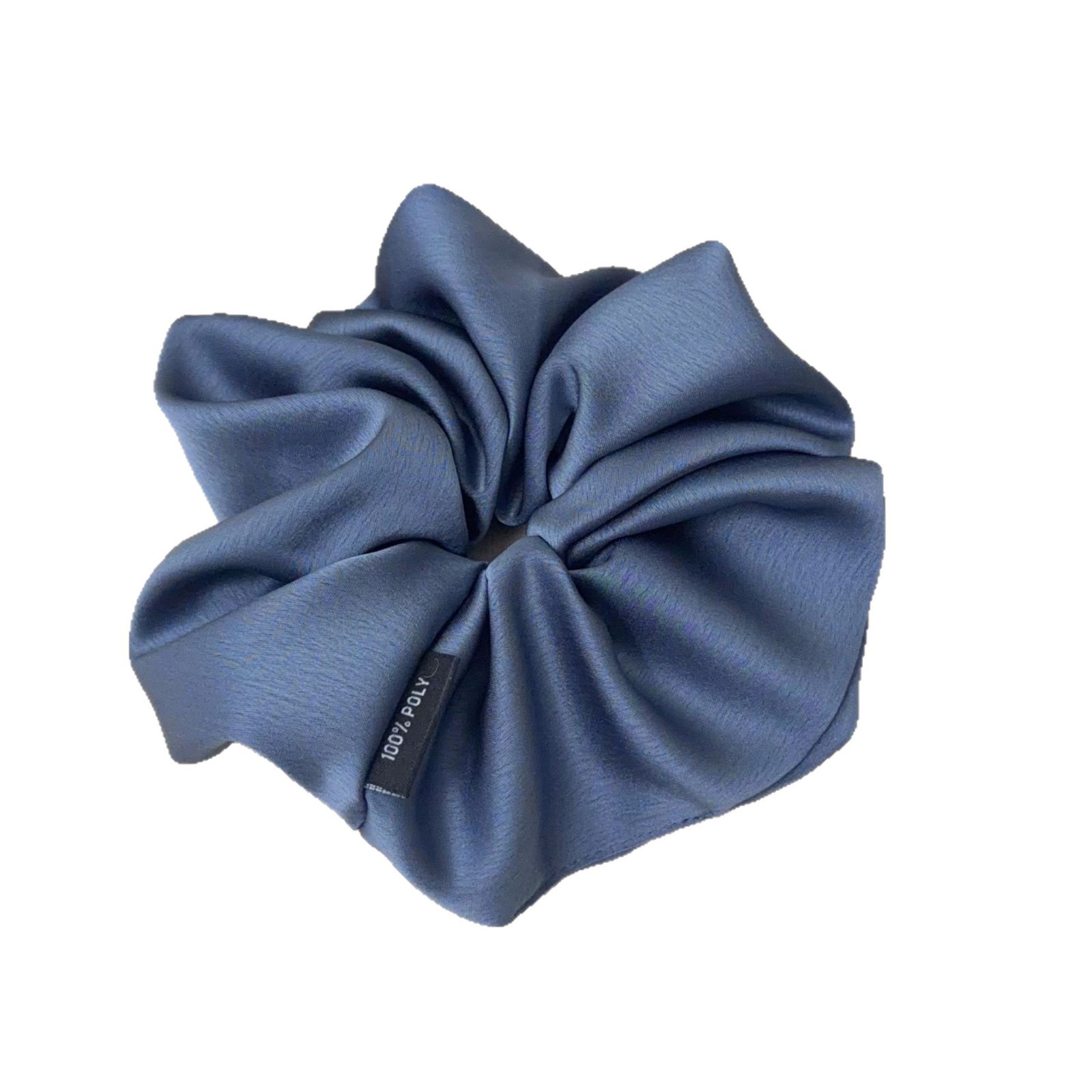 Women's Elegant Satin Hair Scrunchie For Daily Wear Solid Dark Blue