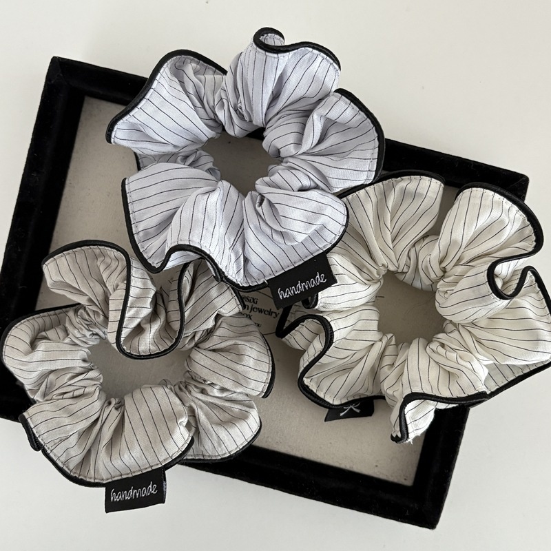 Women's Cloth Bubble Braid Hair Tie Everyday Accessory Pink Stripe