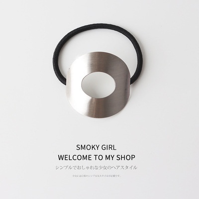 Women's Minimalist Metal Hair Ties Geometric Hollow Alloy Ponytail Holder