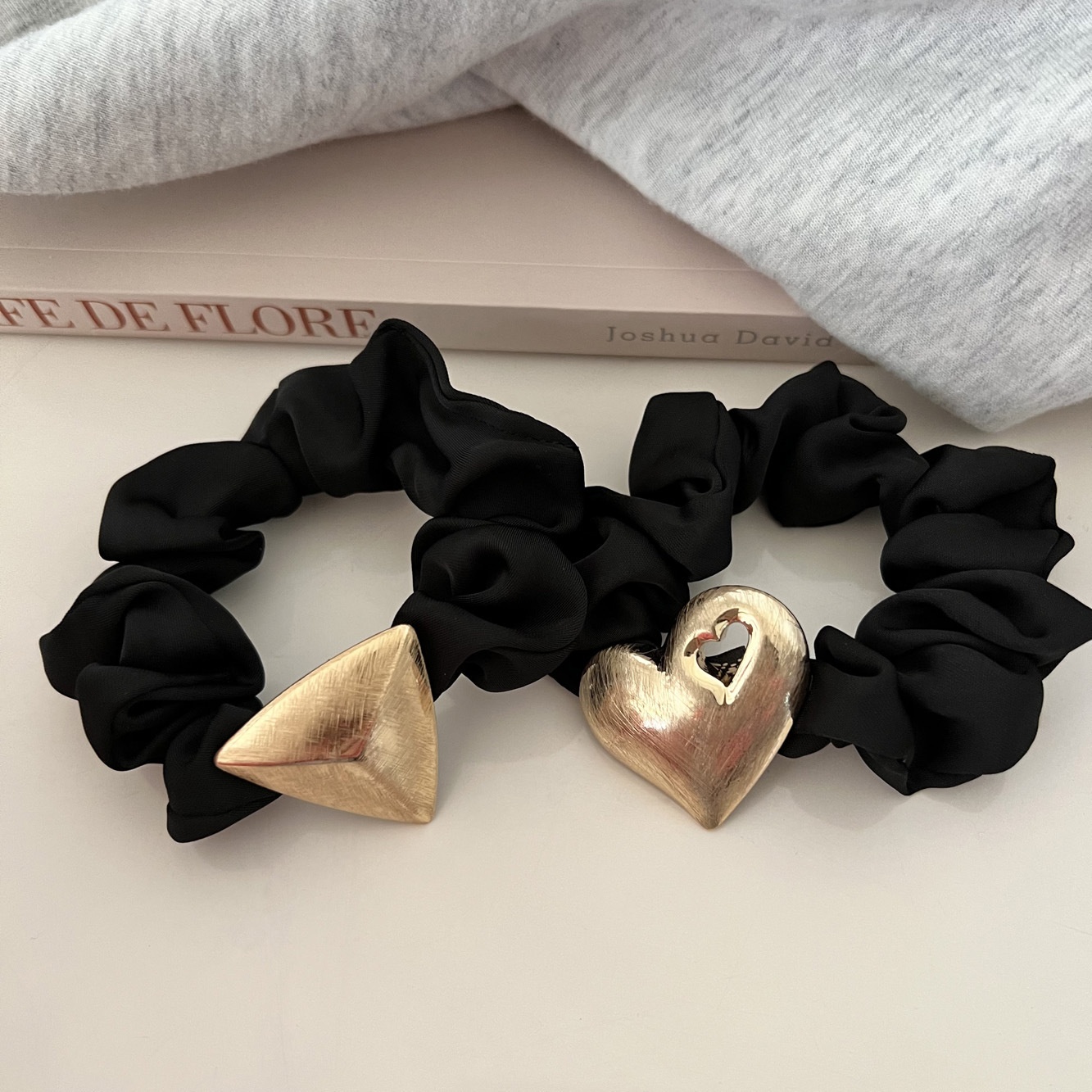 Women Metal Headband French Style Brushed Alloy Gold Heart Geometric