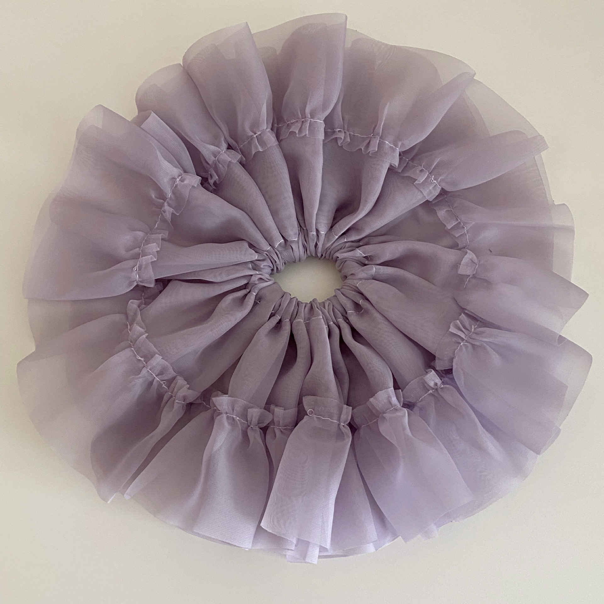 Women's Summer Sheer Gauze Large Fluffy Ponytail Scrunchie Solid Color