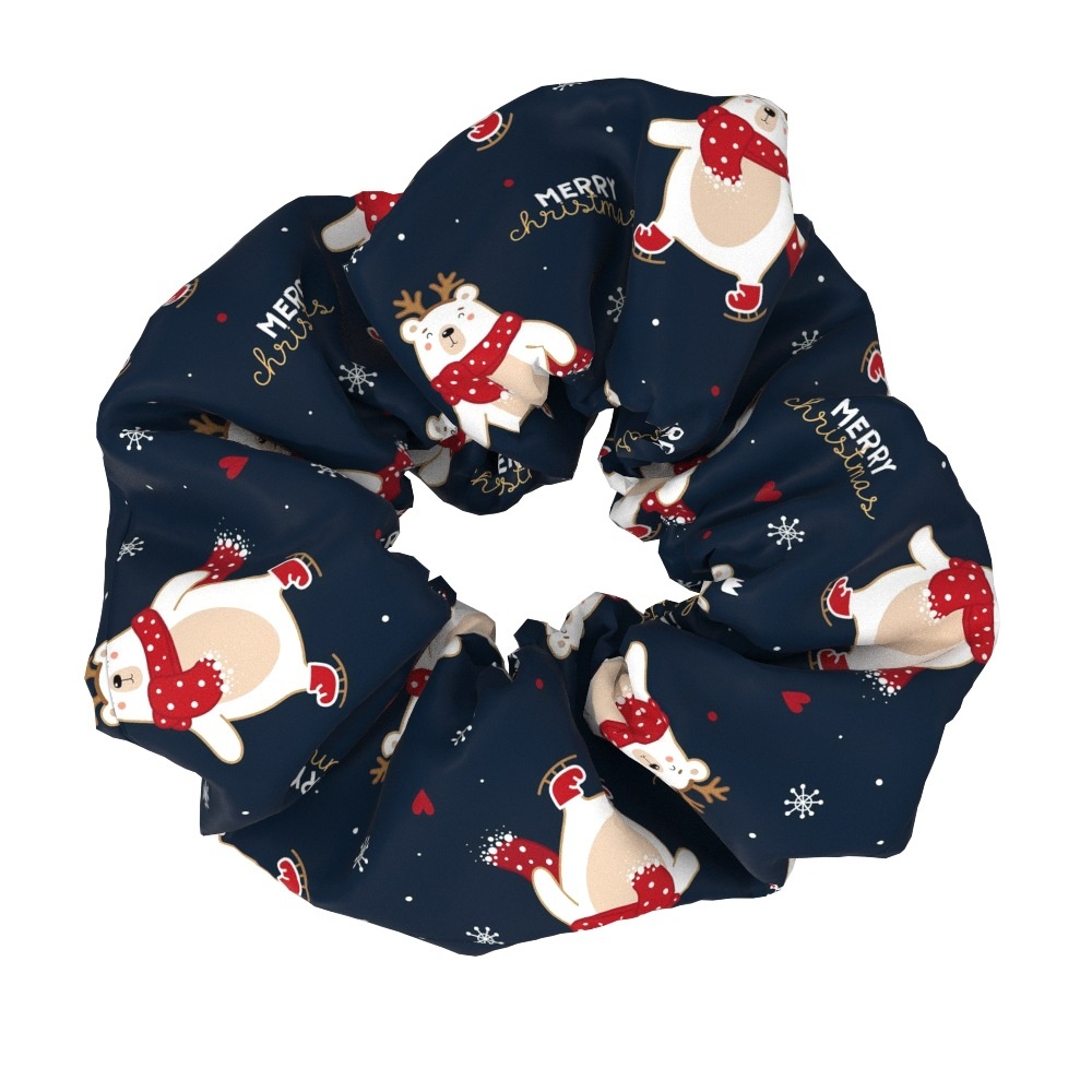 Women's Large Bow Hair Ties Festive Christmas Tree Pattern Cloth Headwear