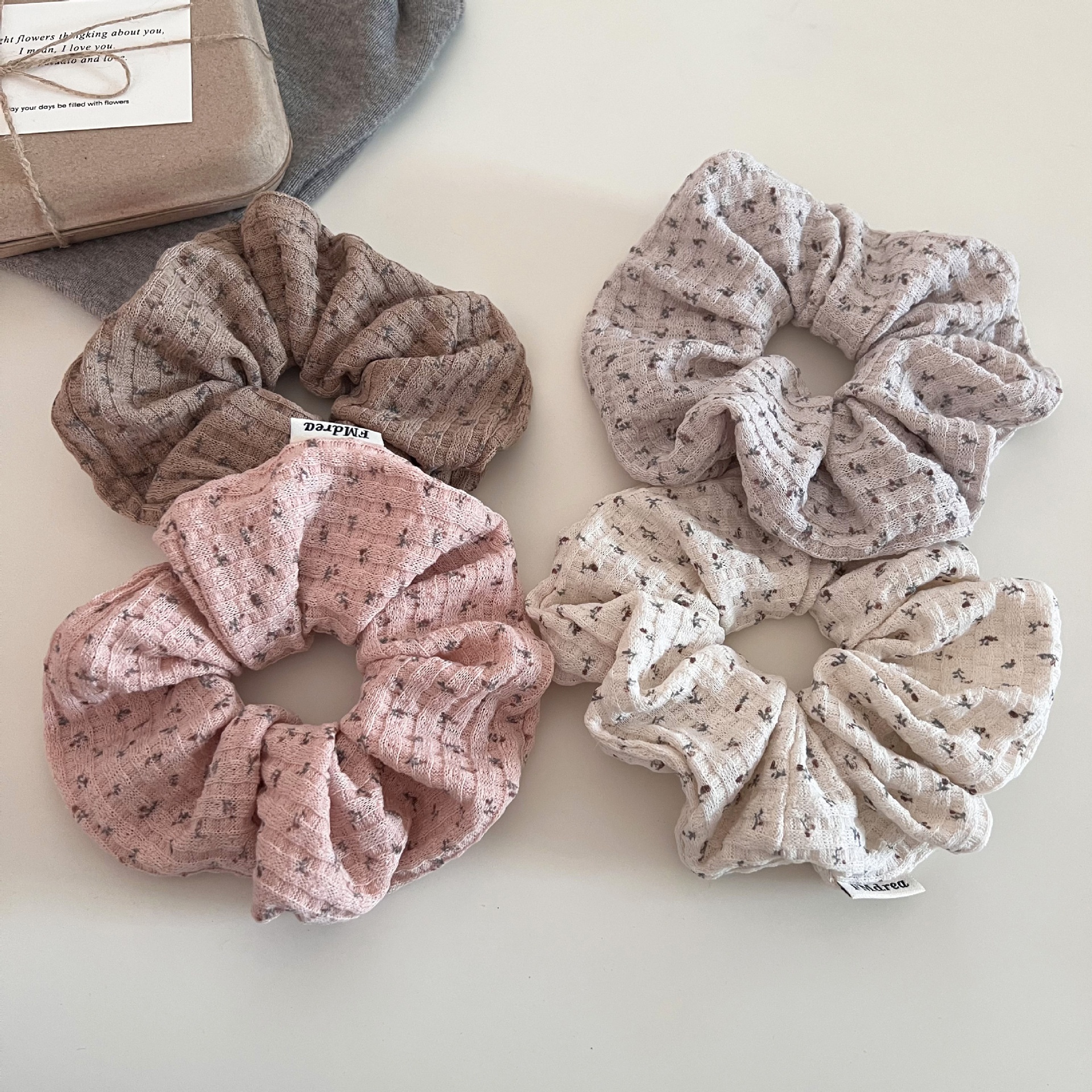 Women's Versatile Knitted Lazy Low Bun Hair Ties Ditsy Floral