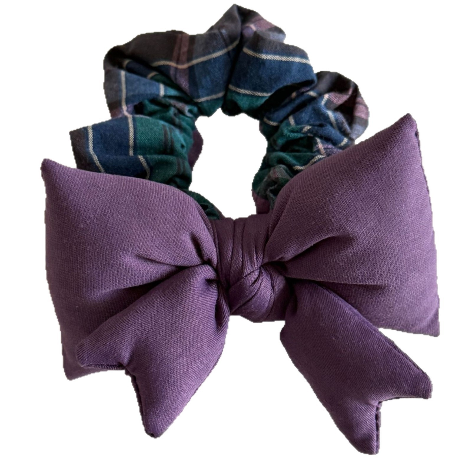Women's Academy Cloth Scarf Scrunchie Elastic Hair Bands Plaid Pattern