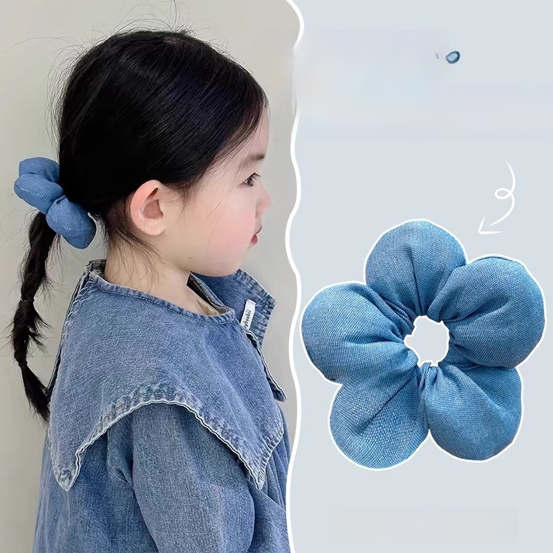 Girls' Cloth Scrunchie Ponytail Hair Accessories Cute Floral Print