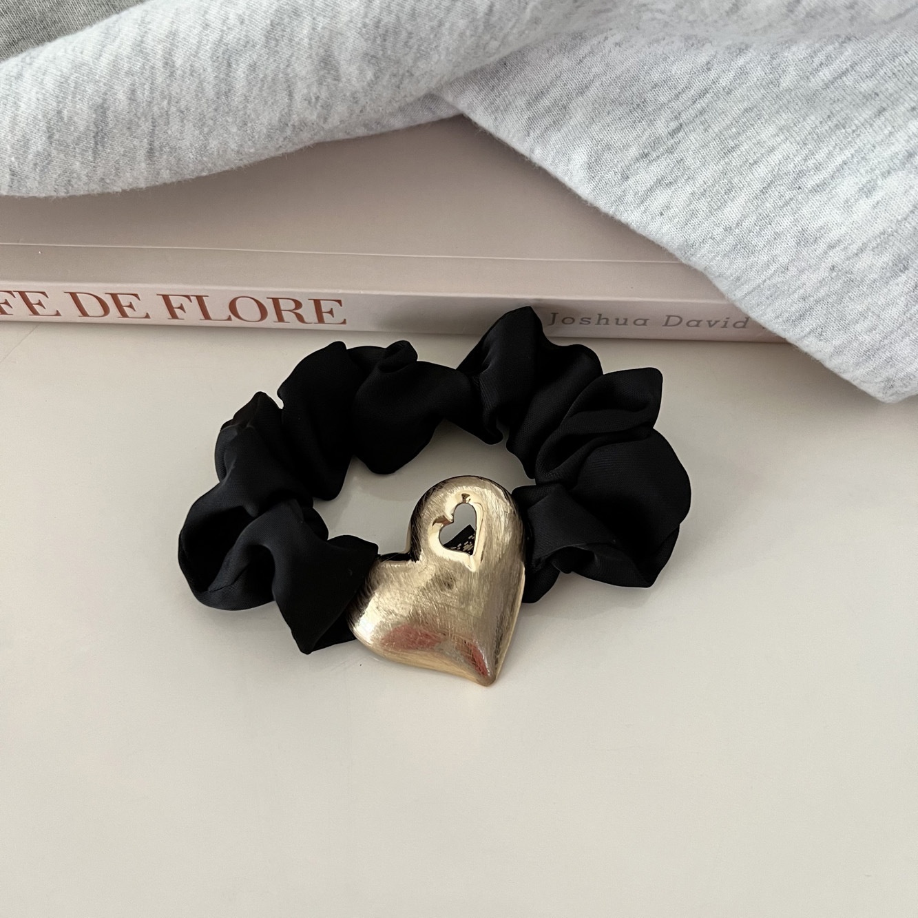 Women Metal Headband French Style Brushed Alloy Gold Heart Geometric