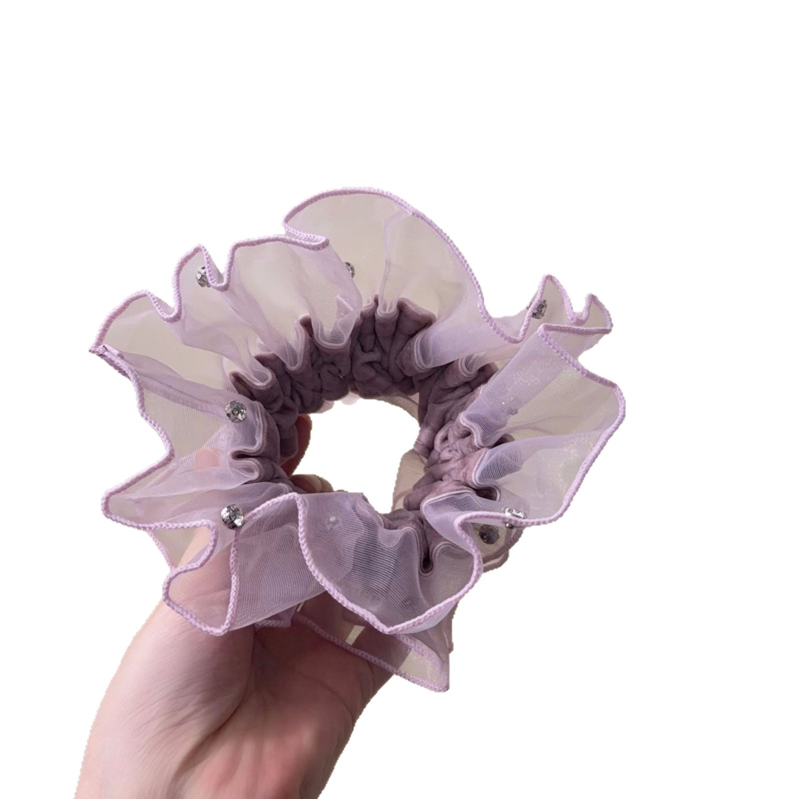 Women's Everyday Elegant Organza Rhinestone Hair Tie Solid Yellow