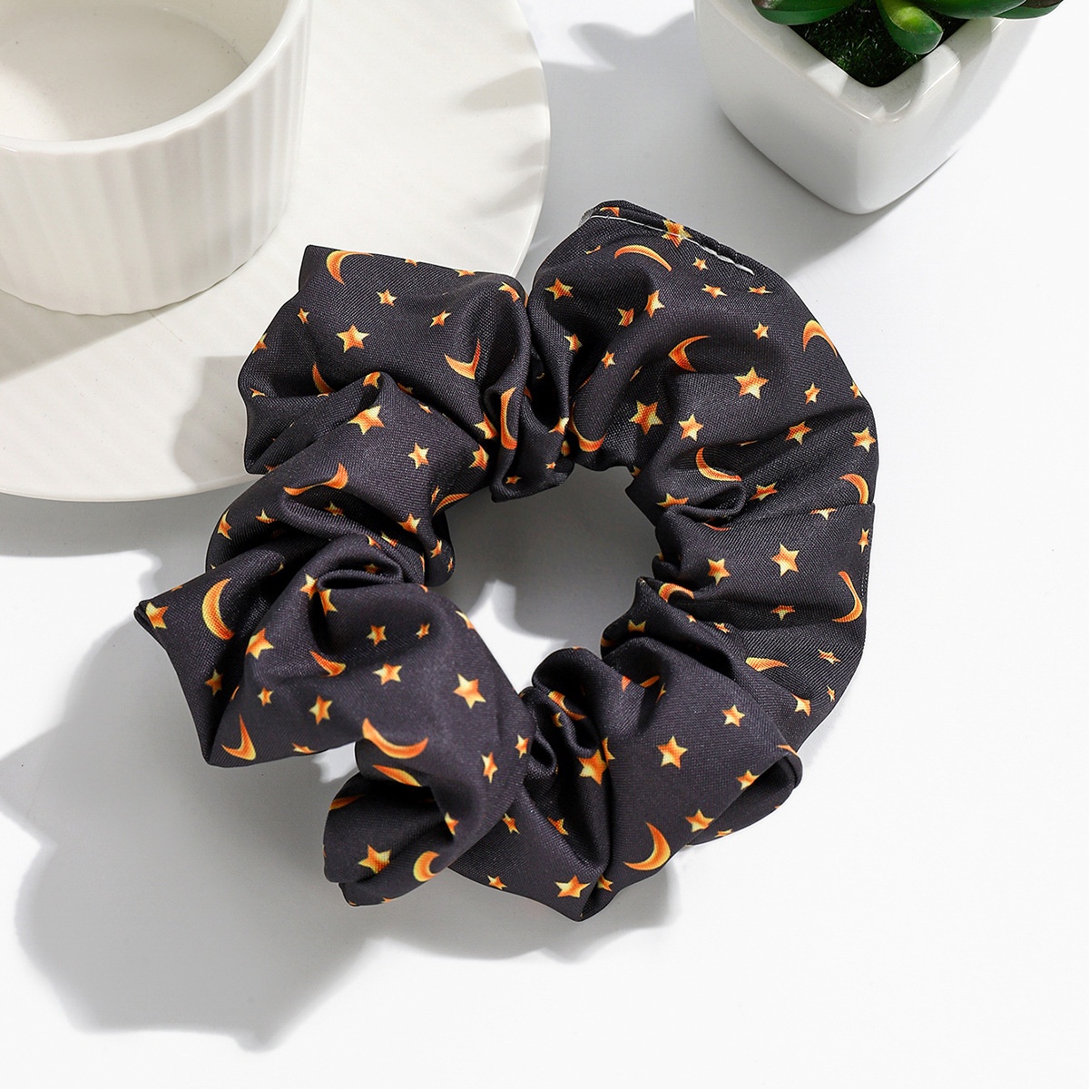 Women's Daily Cloth Scrunchies Space Theme Star Moon Embroidery