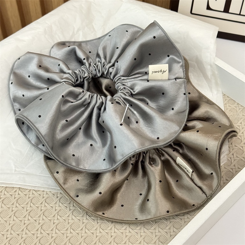Women's Double Layer Satin Hair Tie Versatile Commuting Polka Dots