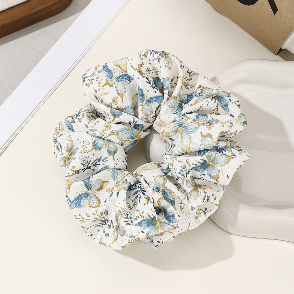 Women's Soft Polyester Hair Tie For Hairstyle Design Butterfly Print