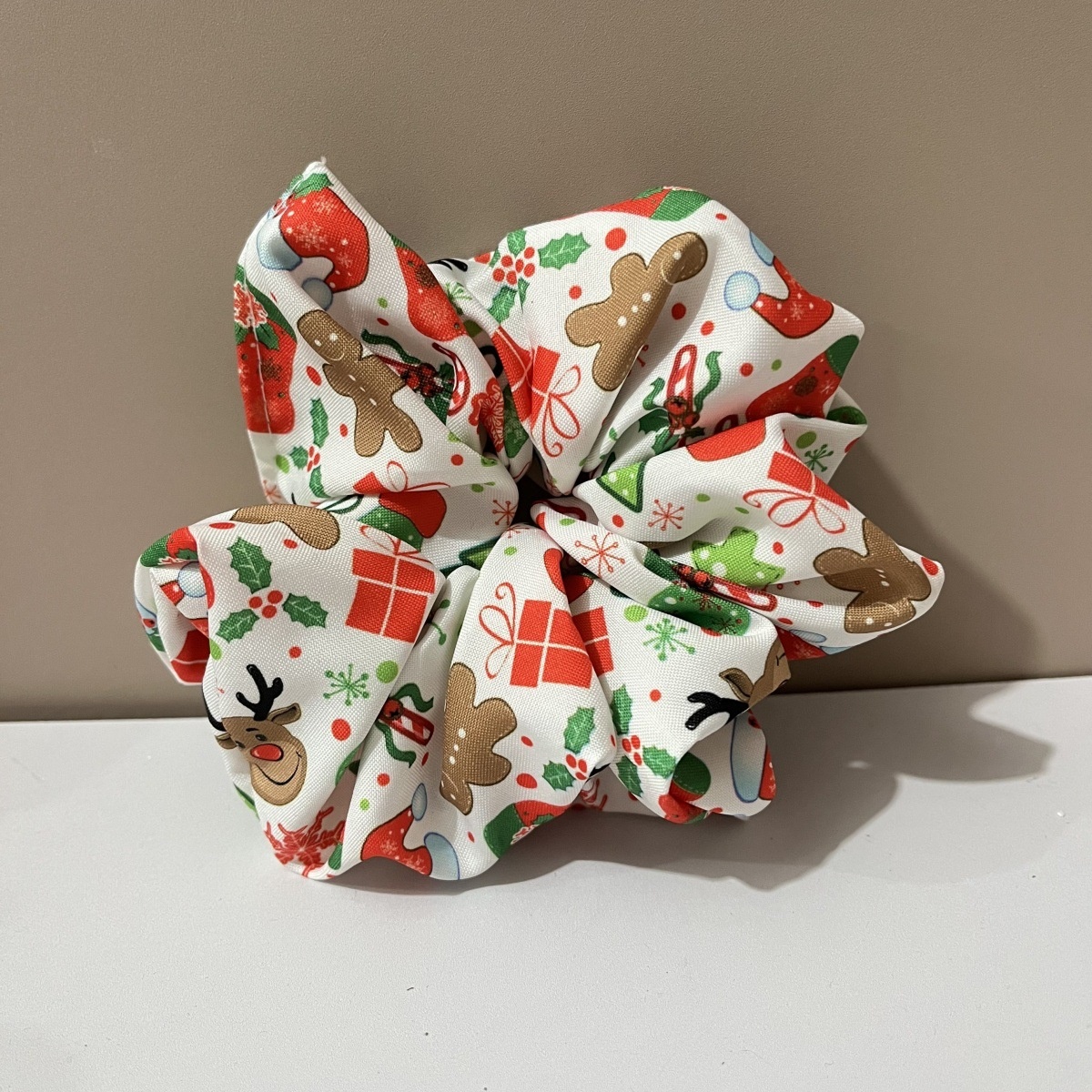 Women Christmas Hair Ties Holiday Gift Wide Bow Plaid Snowflake Santa