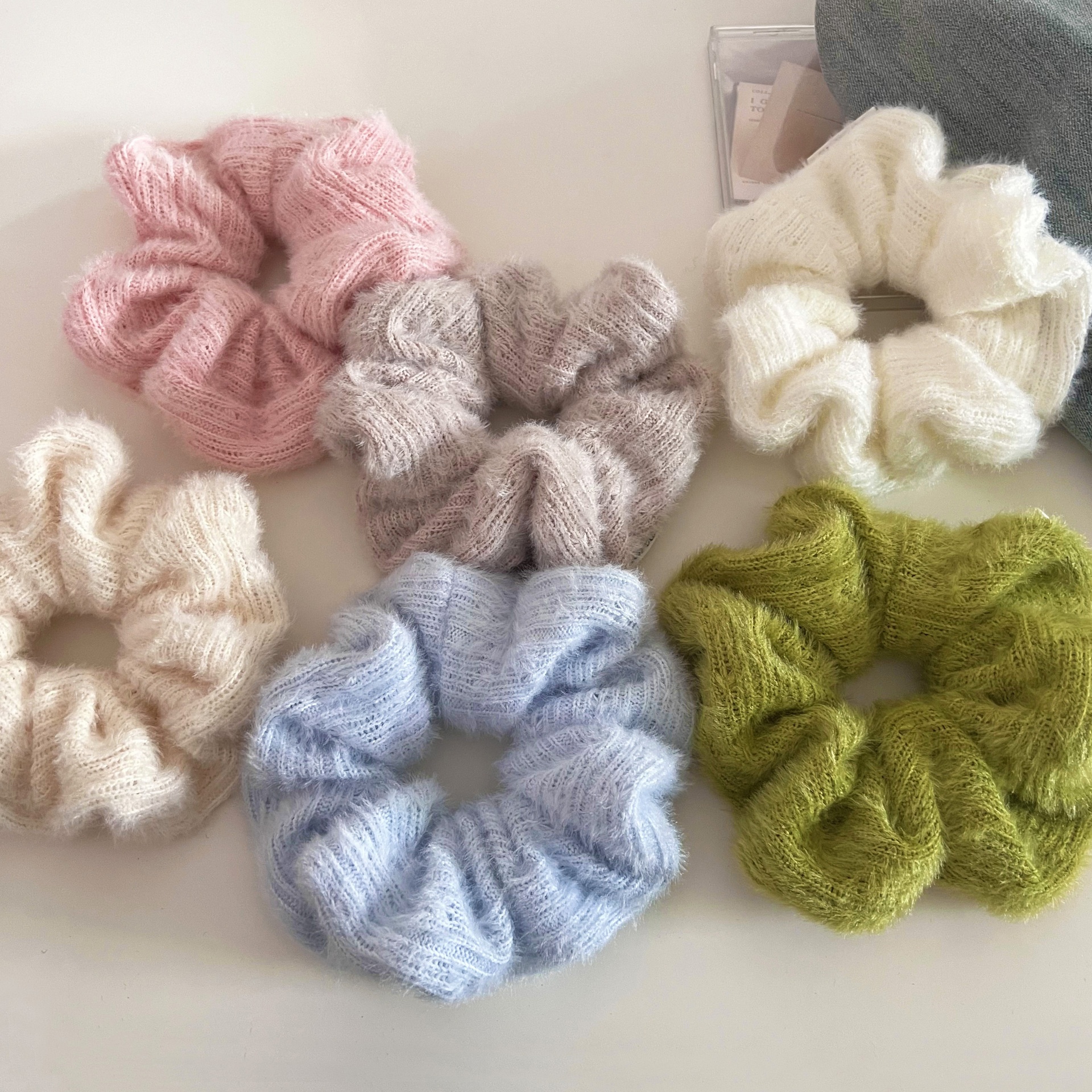 Women's Winter Knitted Wool Hair Ties Sweet Elastic Solid Colorful