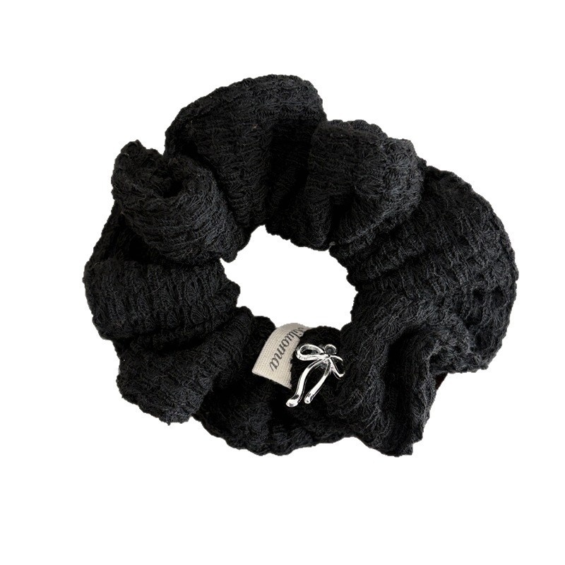 Women's Autumn Winter Knitted Wool Elastic Bun Hairband Solid Color