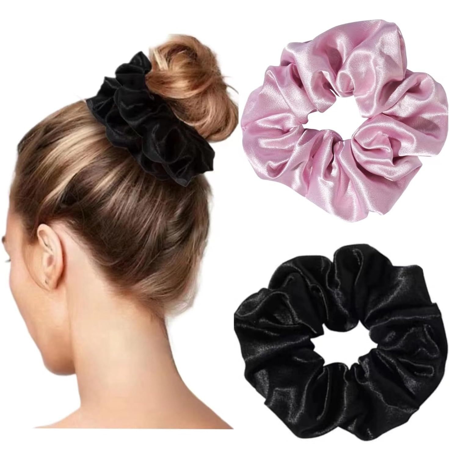 Women's Versatile Satin Hair Scrunchies Colorful Japanese Print