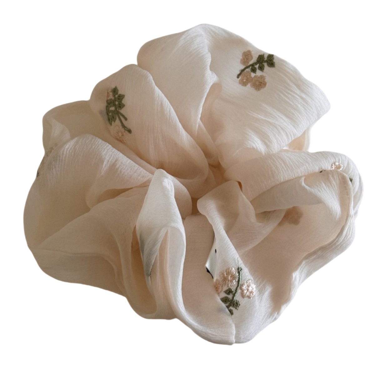 Women's Sweet Everyday Cloth Hair Tie Apricot Embroidered Floral