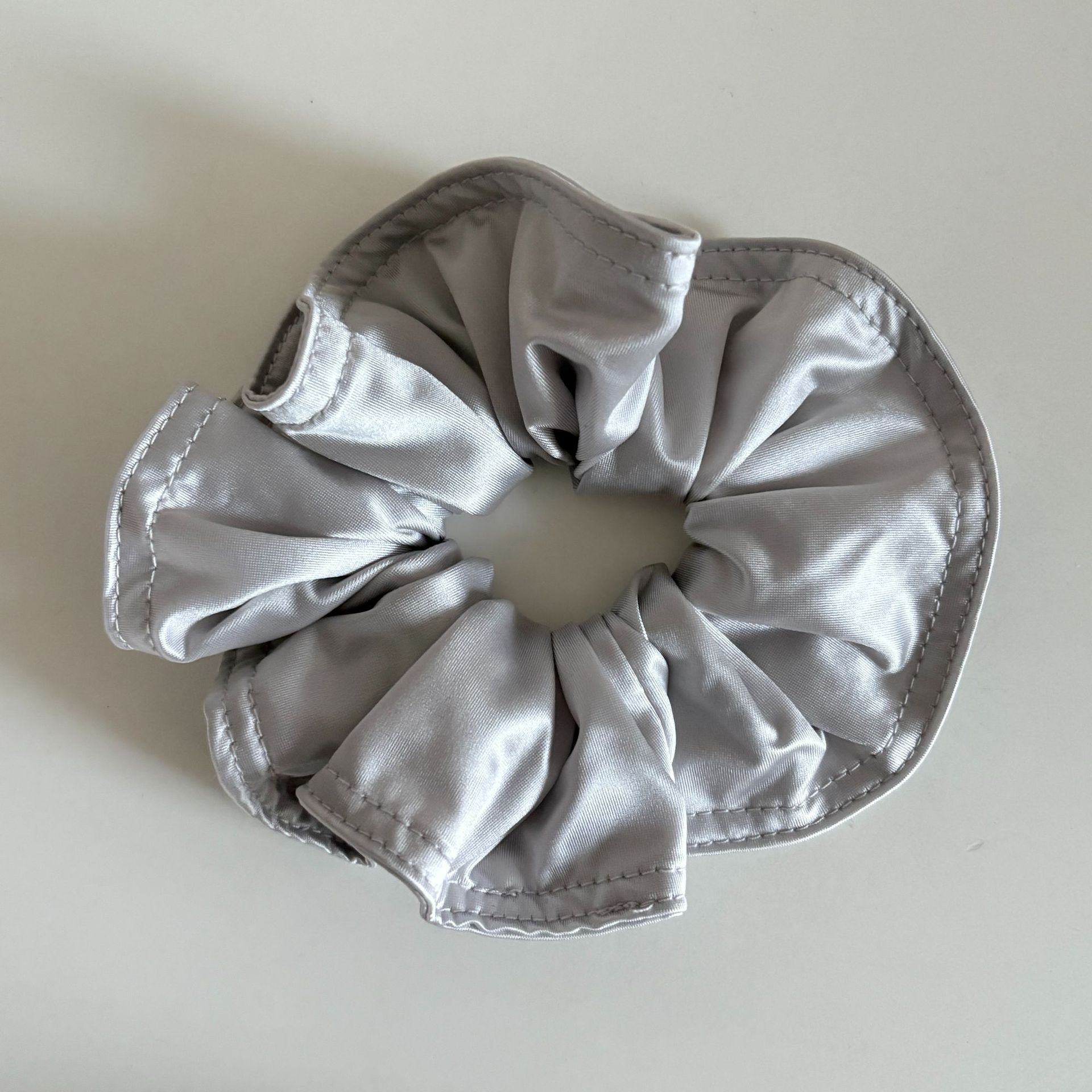 Women's Elegant Satin Scrunchie Hair Tie For Spring Solid Black