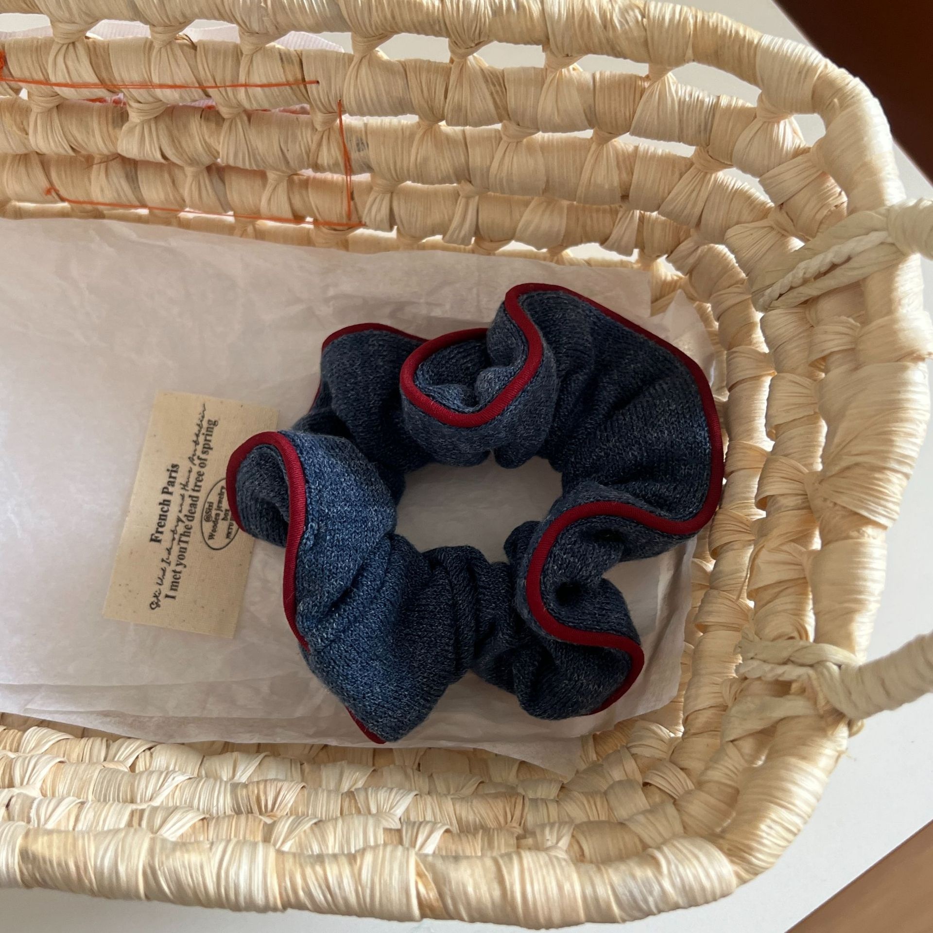 Women's Cute Winter Double Layer Knitted Elastic Hair Tie Color Block