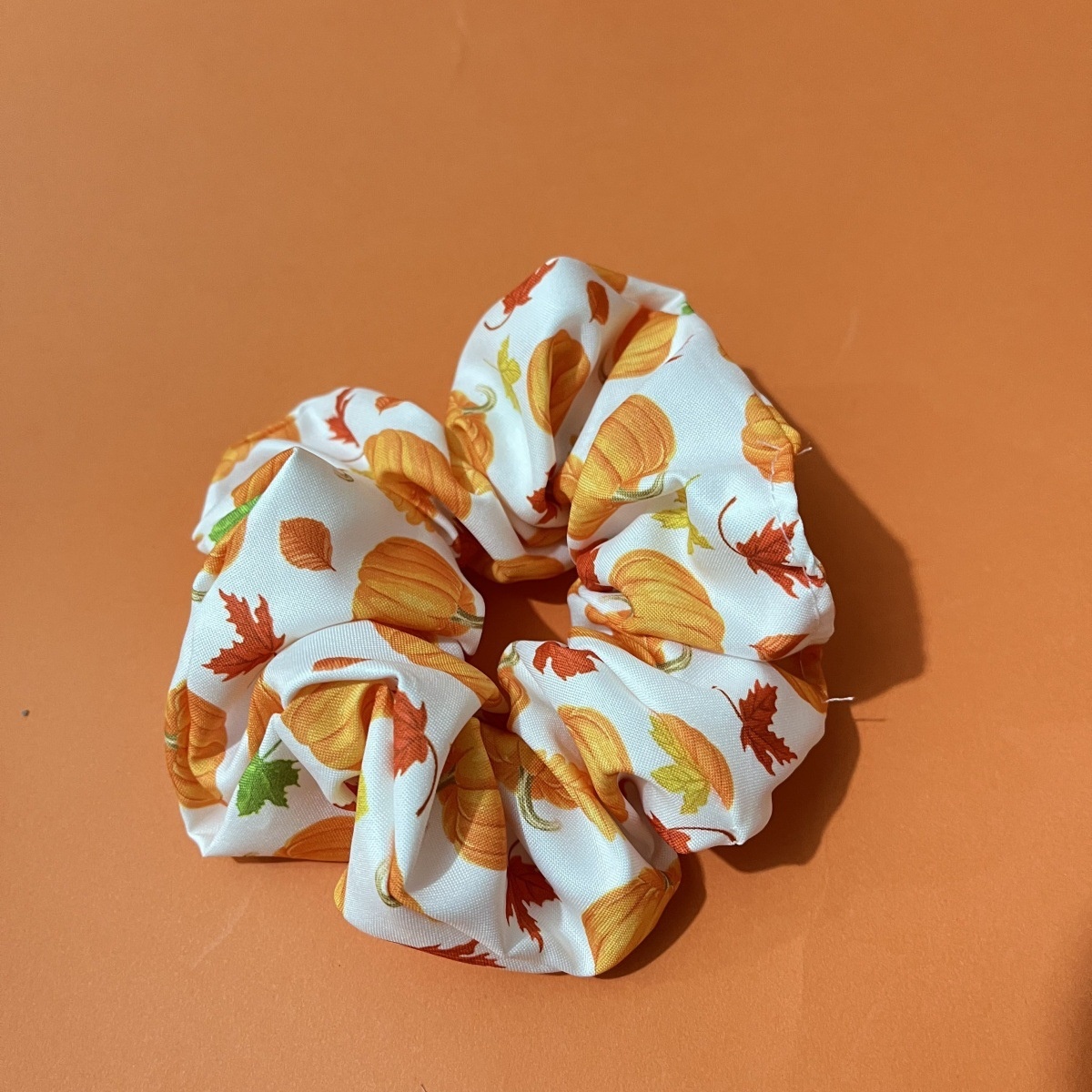 Women Versatile Fabric Hair Ties Assorted Turkey Pumpkin Patterns