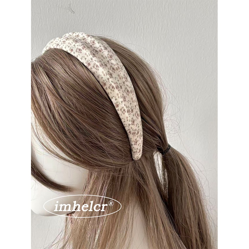 Women's Spring Cloth Hair Band For Daily Wear Beige Ditsy Floral