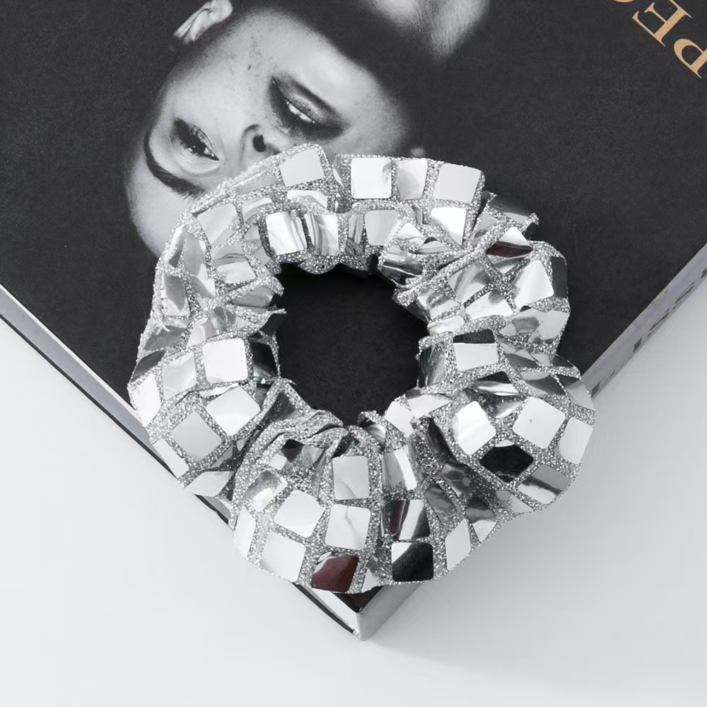 Women's High Elastic Square Sequin Hair Ties Trendy Cloth Ponytail Bands