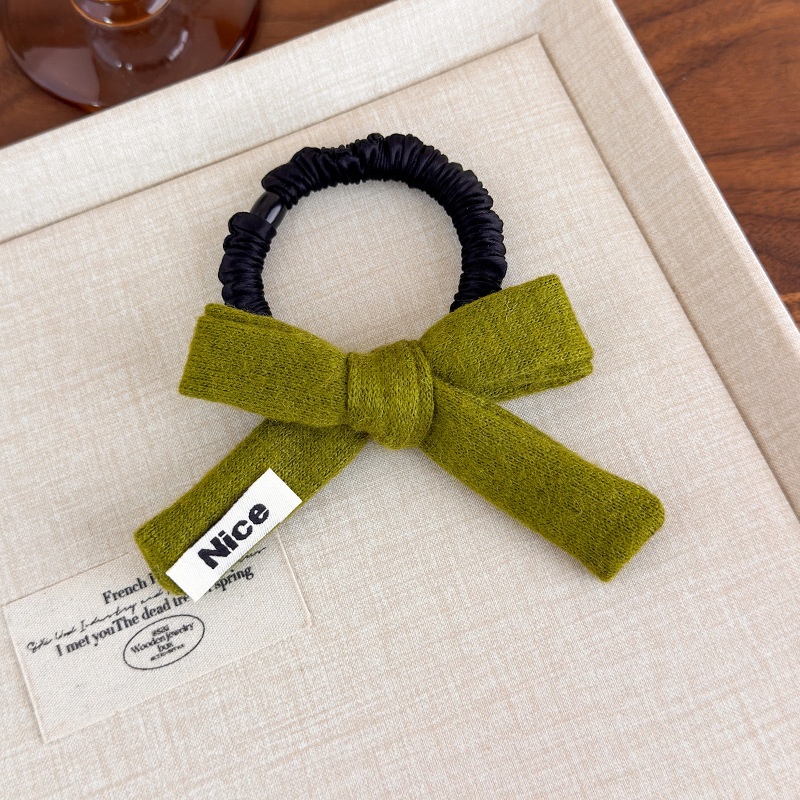 Girls Casual Knitted Scrunchie Elastic Ponytail Hair Tie Bowknot