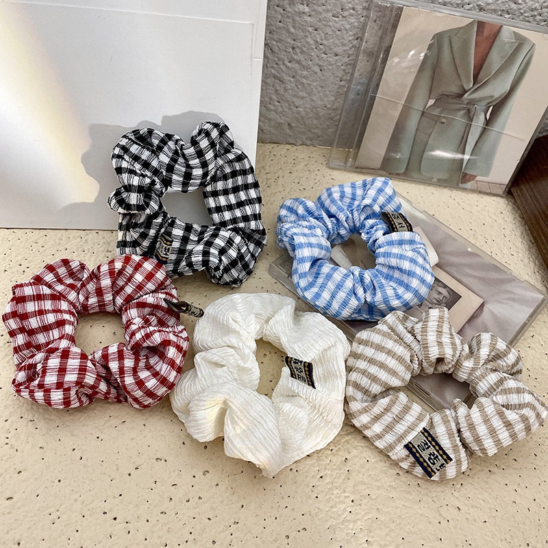 Women Versatile Sweet Fabric Scrunchie Hair Tie Ditsy Floral Plaid