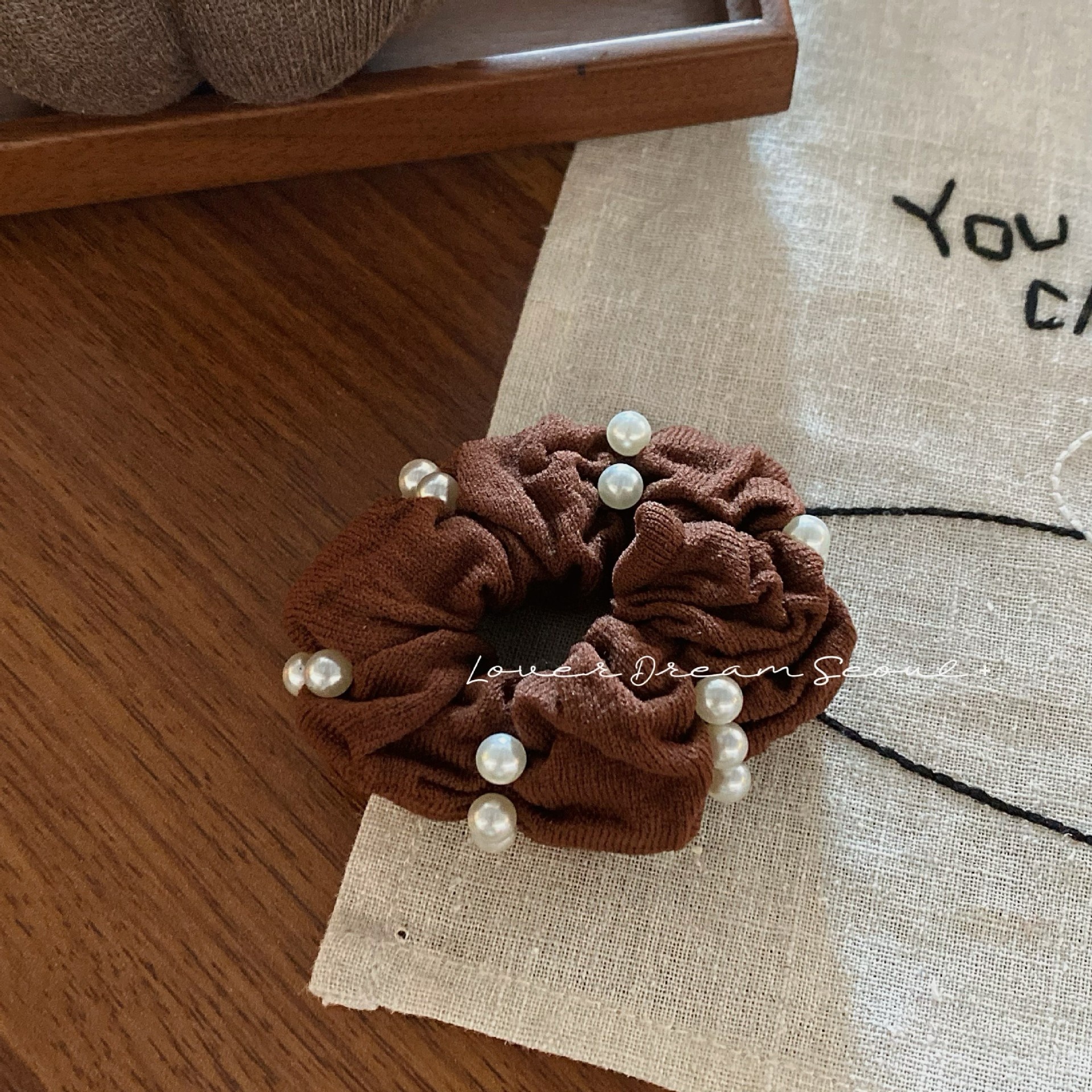 Girls Synthetic Telephone Cord Hair Ties Daily Wear Pearl Neutral Colors