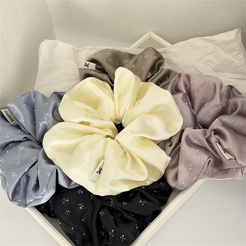 Women's Elegant Ditsy Floral Satin Headband with Large Bow Hair Accessory
