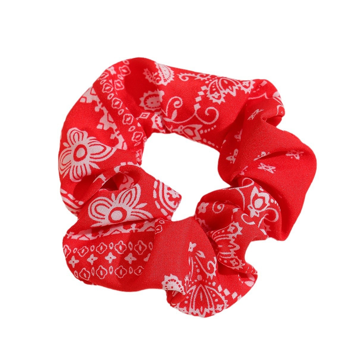 Women's Elegant French Fabric Scrunchie Retro Cashew Flower Paisley