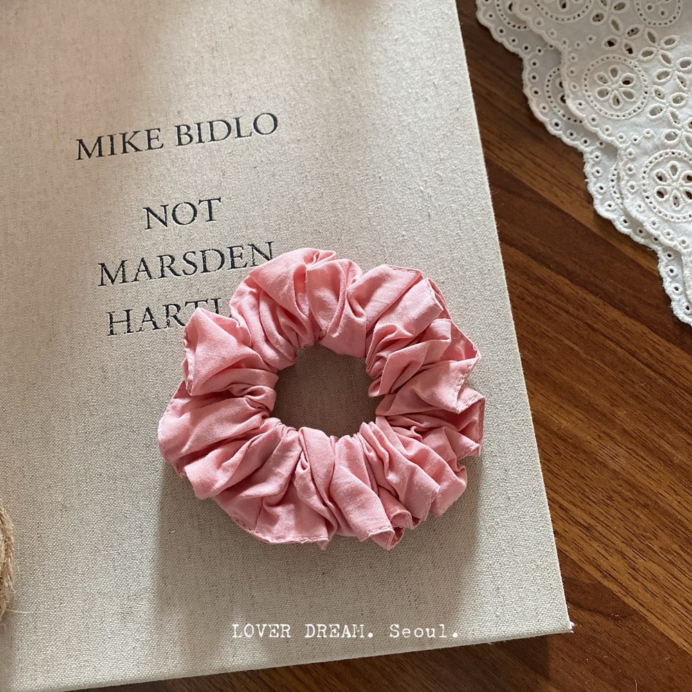 Women's Solid Blue Cloth Hair Tie, Simple Soft Fabric Scrunchie for Summer