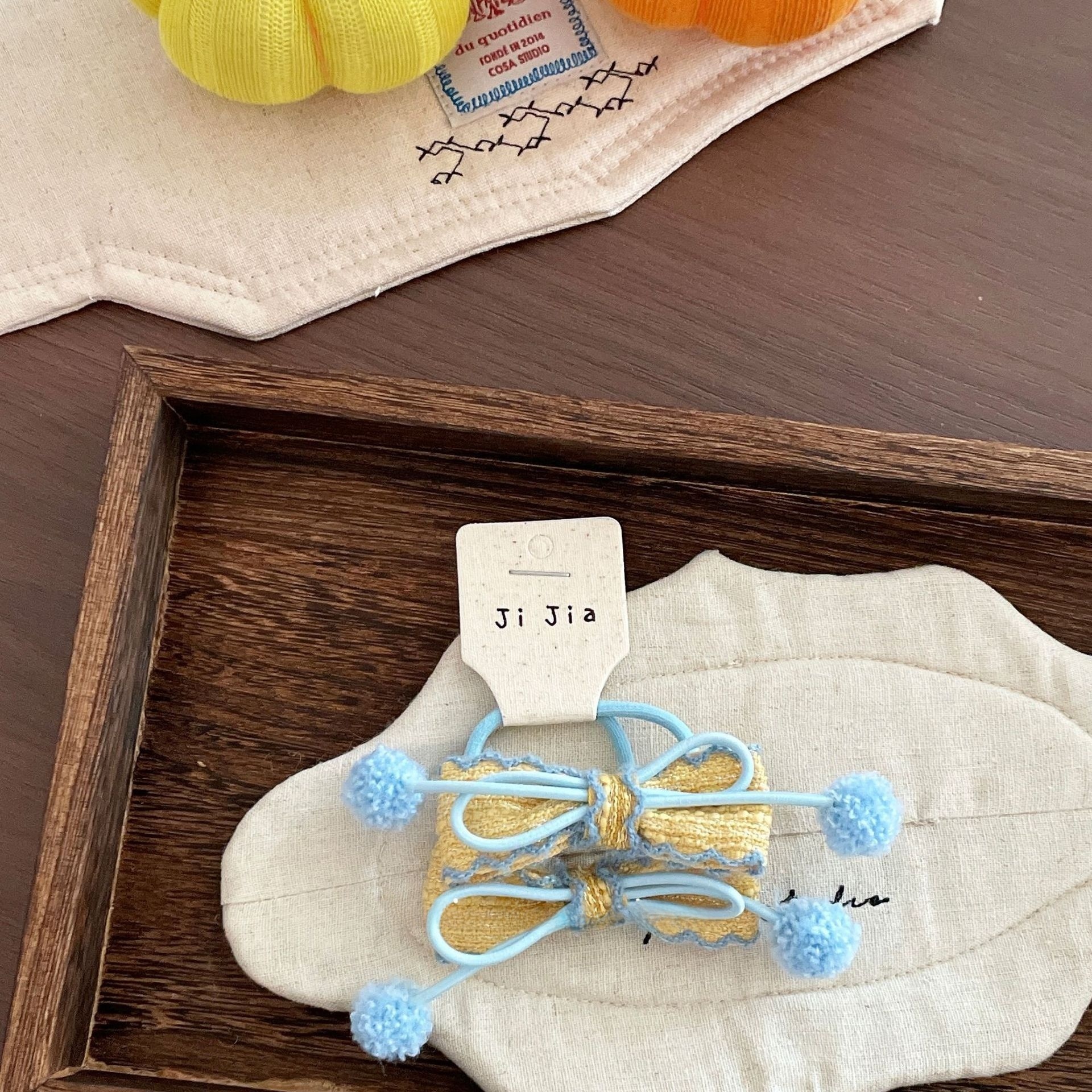 Women's Winter Furry Elastic Hair Tie Handmade Crochet Flower Bow