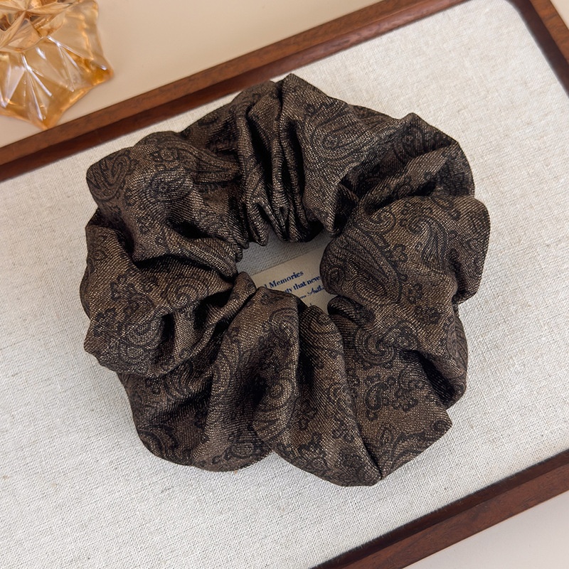 Women's Non-Damaging Cloth Ponytail Scrunchie Retro Paisley Print