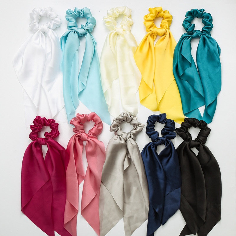 Women's Elegant Pleated Cloth Hair Tie Solid Color Minimalist Daily Scrunchie