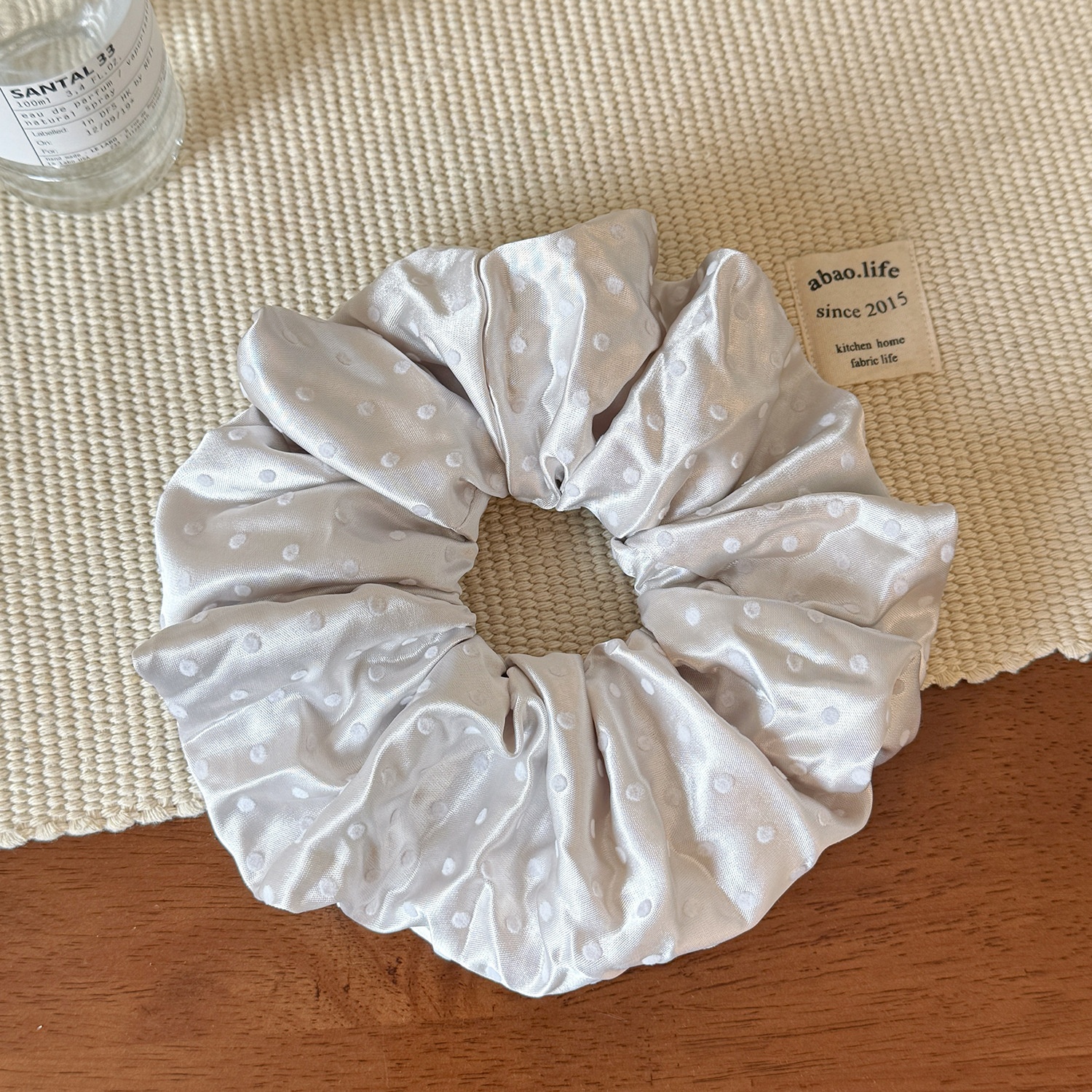 Women's High-End Cloth Ponytail Hair Ties Flocking Polka Dot