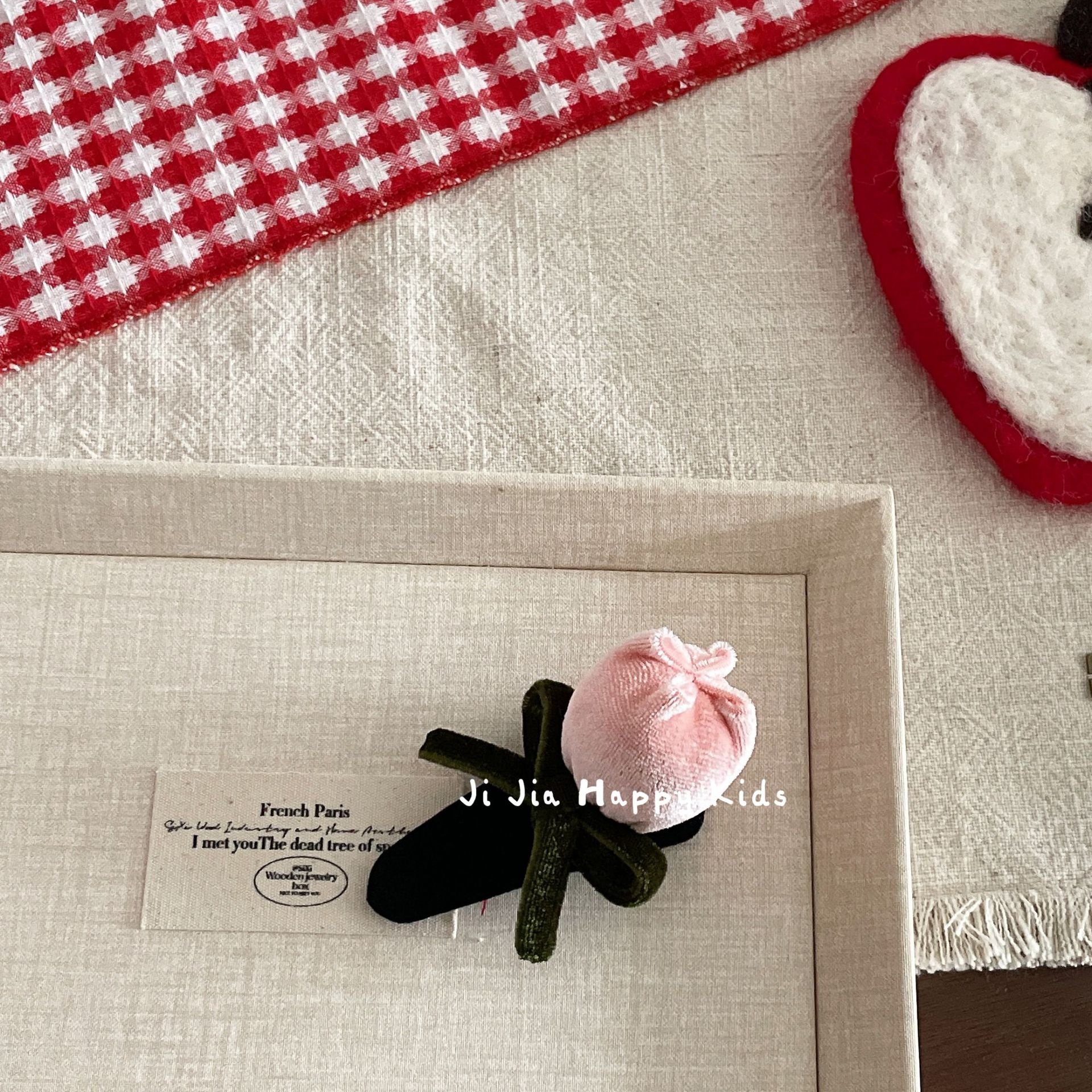 Women's Velvet Big Bow Hair Clip Autumn Winter Red Rose Hairband