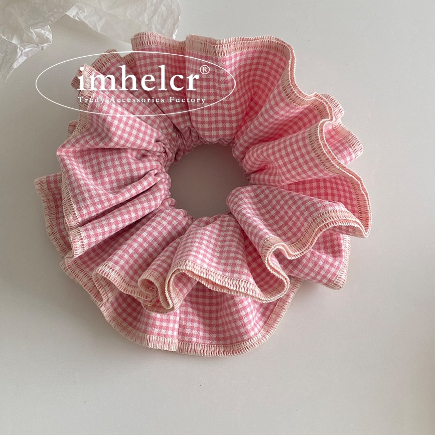 Women's Everyday Summer Cloth Hair Tie Pink Purple Color Block Plaid